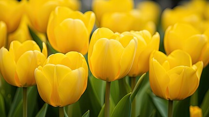 Wall Mural - tulips yellow flower farm