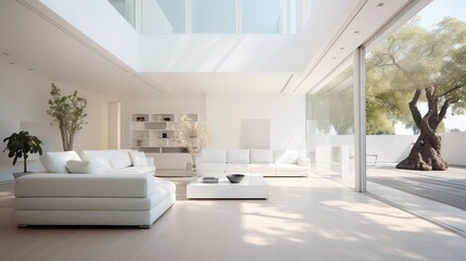 Wall Mural - spacious blurred modern home white interior