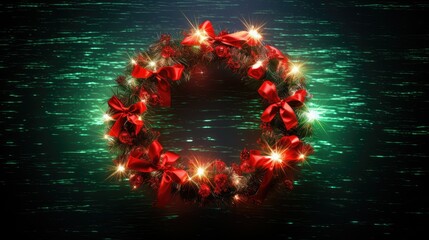 Poster - bow christmas light graphic