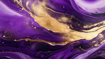 Canvas Print - vibrant purple and gold abstract