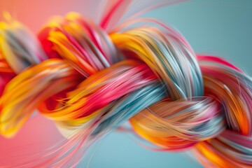 Sticker - A woman with colorful braids and a colorful background