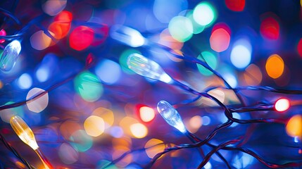 Wall Mural - colorful blurred christmas lights