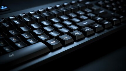 Wall Mural - sleek typing keyboard dark