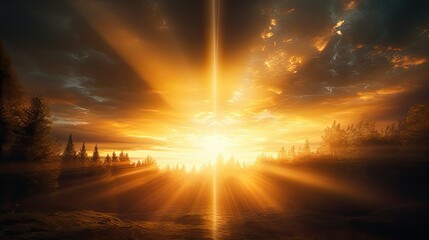 Canvas Print - rays yellow lens flare