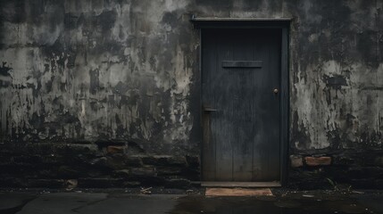 Canvas Print - door dark grey grunge