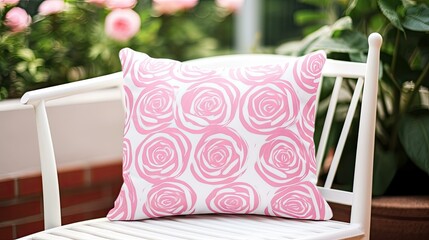 Canvas Print - pillow pink rose pattern