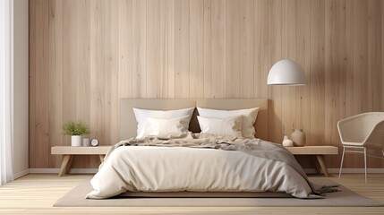 Sticker - natural blurred interior wall paneling