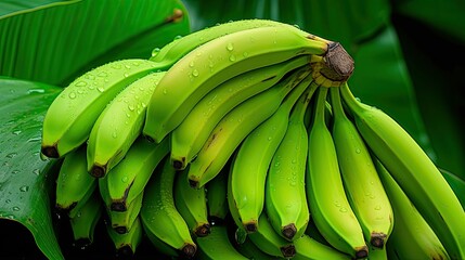 Canvas Print - bunch raw banana fruit