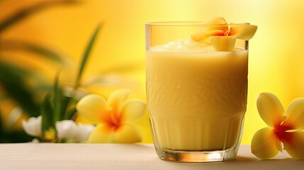 Canvas Print - glass yellow smoothie