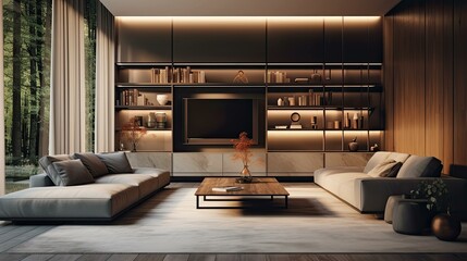 Poster - sleek blurred showcase interior home