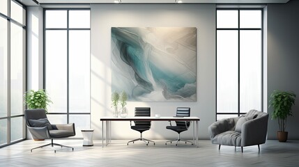 Canvas Print - minimalist gray office interior wall