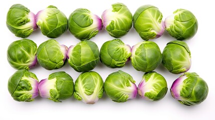 Poster - close brussel sprouts white background