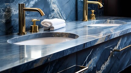 Sticker - up blue gold marble