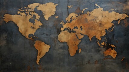 photograph dark world map