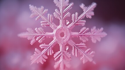 Canvas Print - delicate pink snowflake