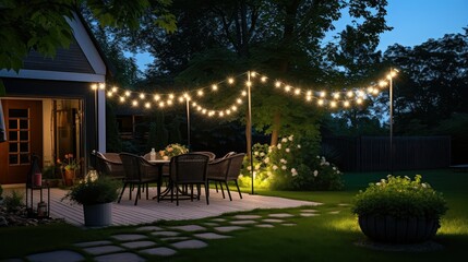 Wall Mural - ambiance yard lighting