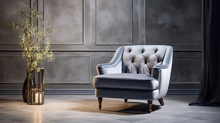 Poster - opulence gray arm chair