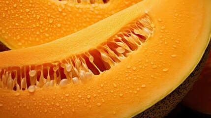 Poster - orange peel melon cantaloupe