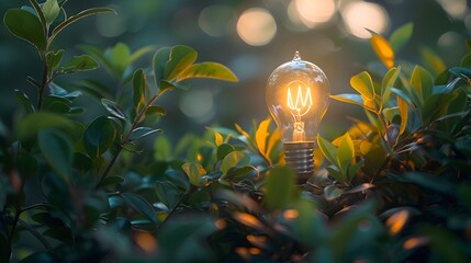 Poster - Glowing Light Symbolizing Clean Energy Technology and Greener Beginnings