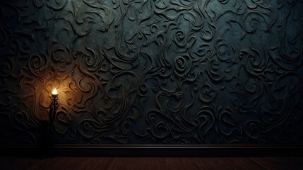 Canvas Print - swirling dark textured wall