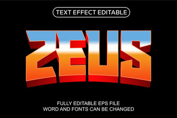 Sticker - 3D TEXT EFFECT ZEUS VECTOR EDITABLE