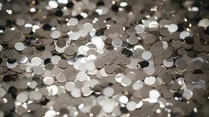 Canvas Print - close silver confetti