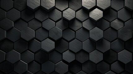 Poster - up hexagon pattern dark