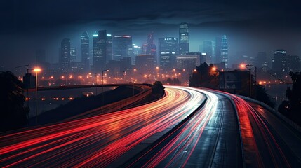 Wall Mural - urban dark city lights