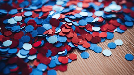 Canvas Print - photo red blue confetti