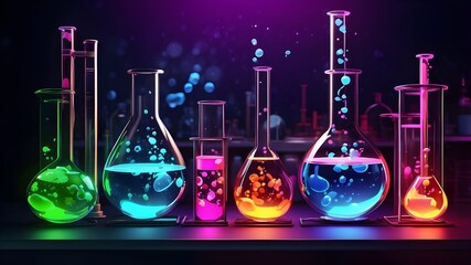 tubes with liquid,chemical in tube in chemistry laboratory