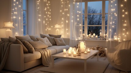 Poster - inviting white twinkle lights