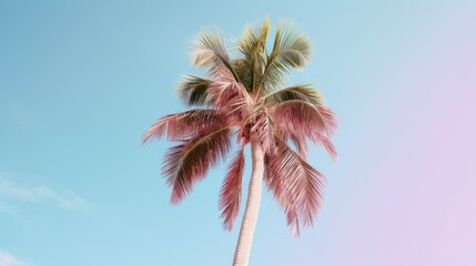 Canvas Print - close pink palm trees