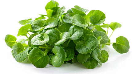 Wall Mural - watercress isolated on white.