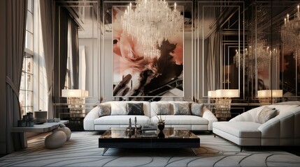 Canvas Print - reflective room interior wall