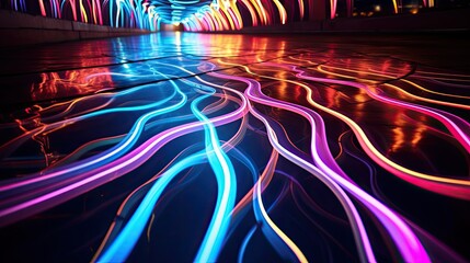 Wall Mural - colorful neon lights background