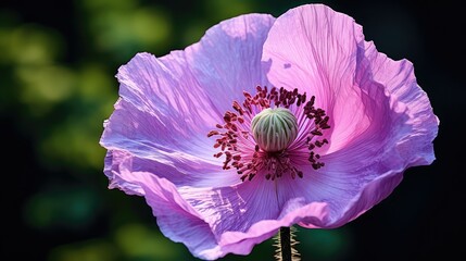 Sticker - flower purple poppy