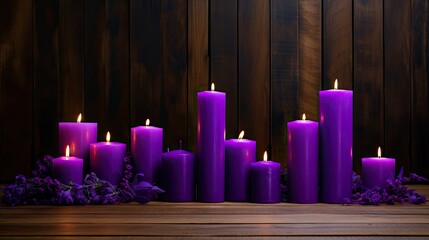 Wall Mural - display candles purple