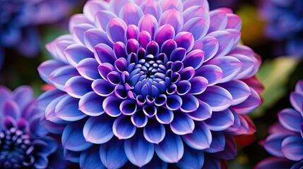 Poster - flower geometric purple blue