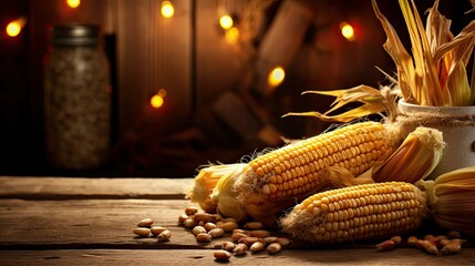 Sticker - rustic seed corn background