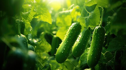 Poster - plants view cucumber background