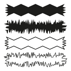 Wall Mural - Abstract zigzag borders. Geometric vector lines. Black and white patterns. Decorative frame elements.