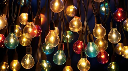 Poster - canopy christmas lights bulbs