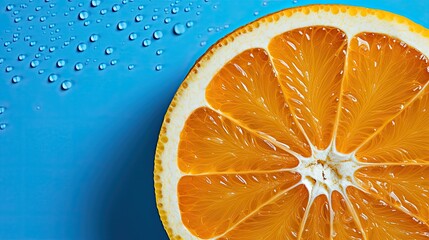 Sticker - pulp oranges blue background