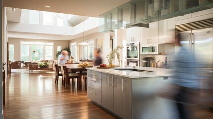 Sticker - kitchen blurred residential home interior