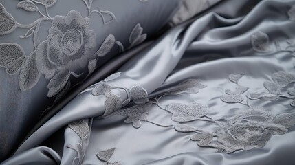 Poster - smooth grey bed sheets