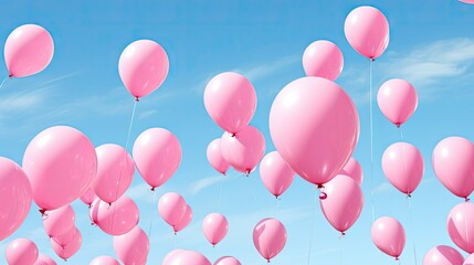 Poster - cheerful pink balloons