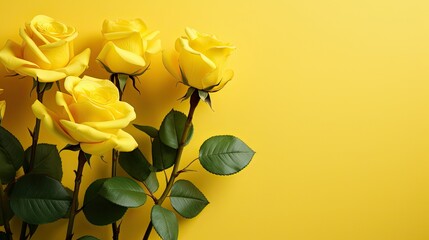 Poster - vibrant yellow background flowers