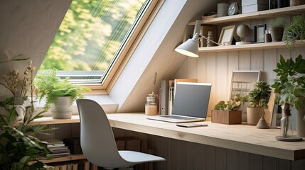 Wall Mural - airy home office light