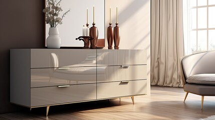 Canvas Print - sleek modern interior dresser