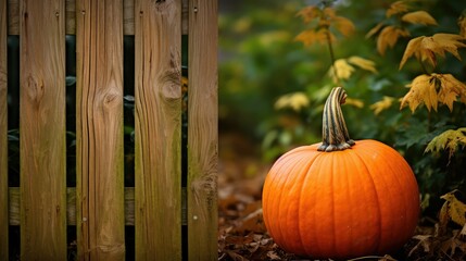 Sticker - autumn field pumpkin background